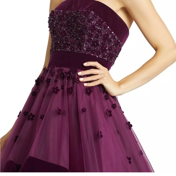 Macduggal tiered plum purple gown size 2 - Picture 3 of 5